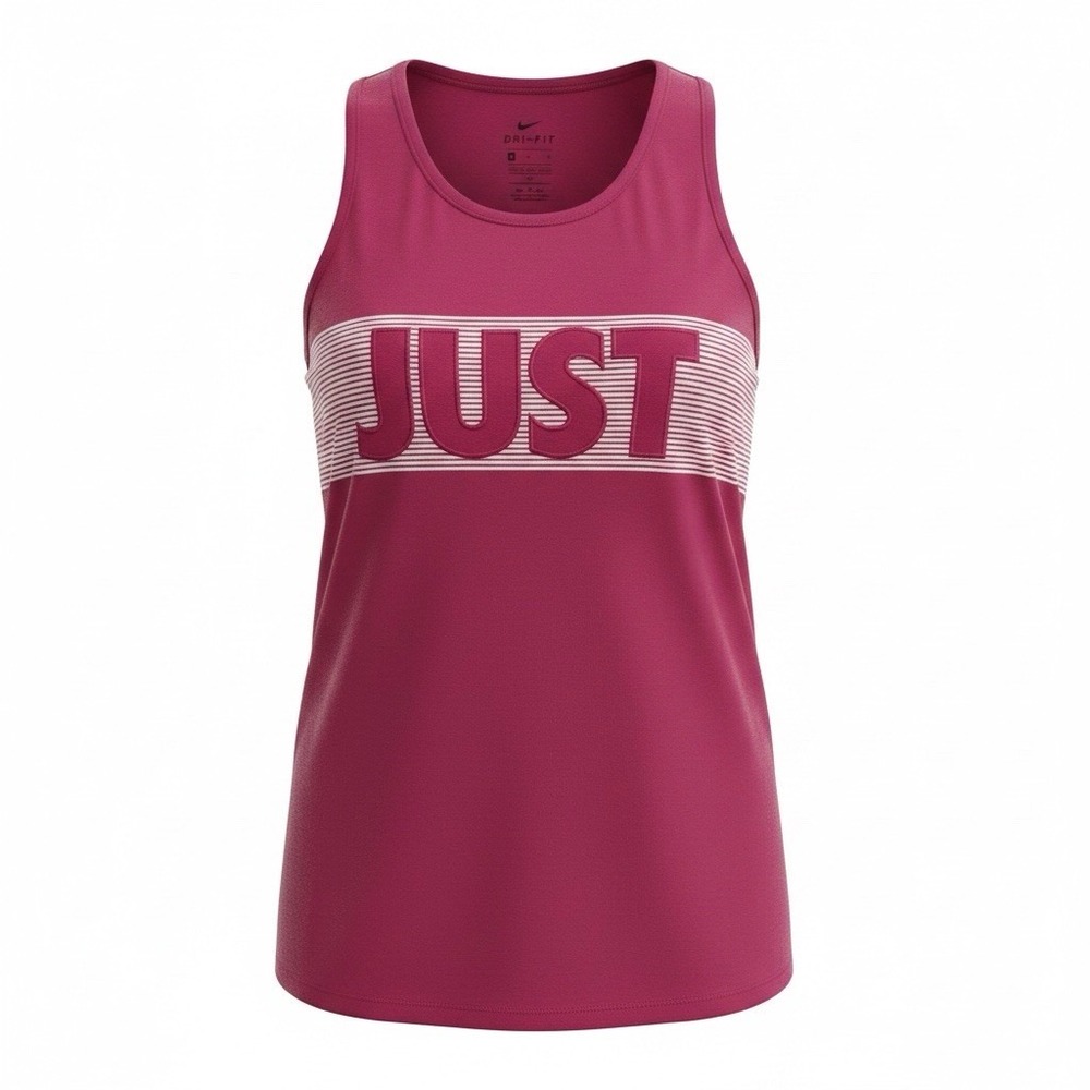 Nike Dri-Fit Tank Top Womens Medium Dark Pink Just Do It Racerback Running Top